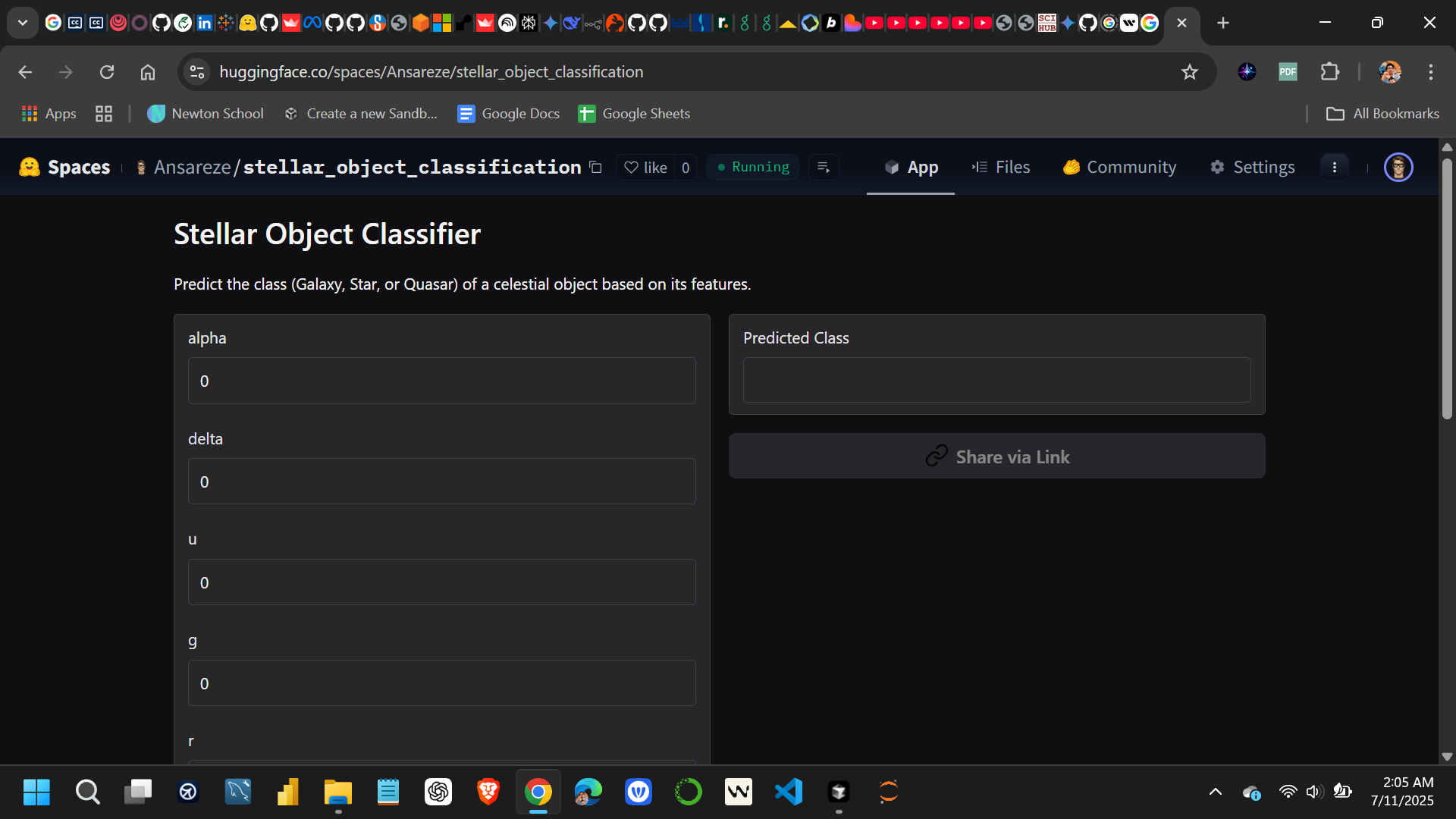 Stellar Object Classifer